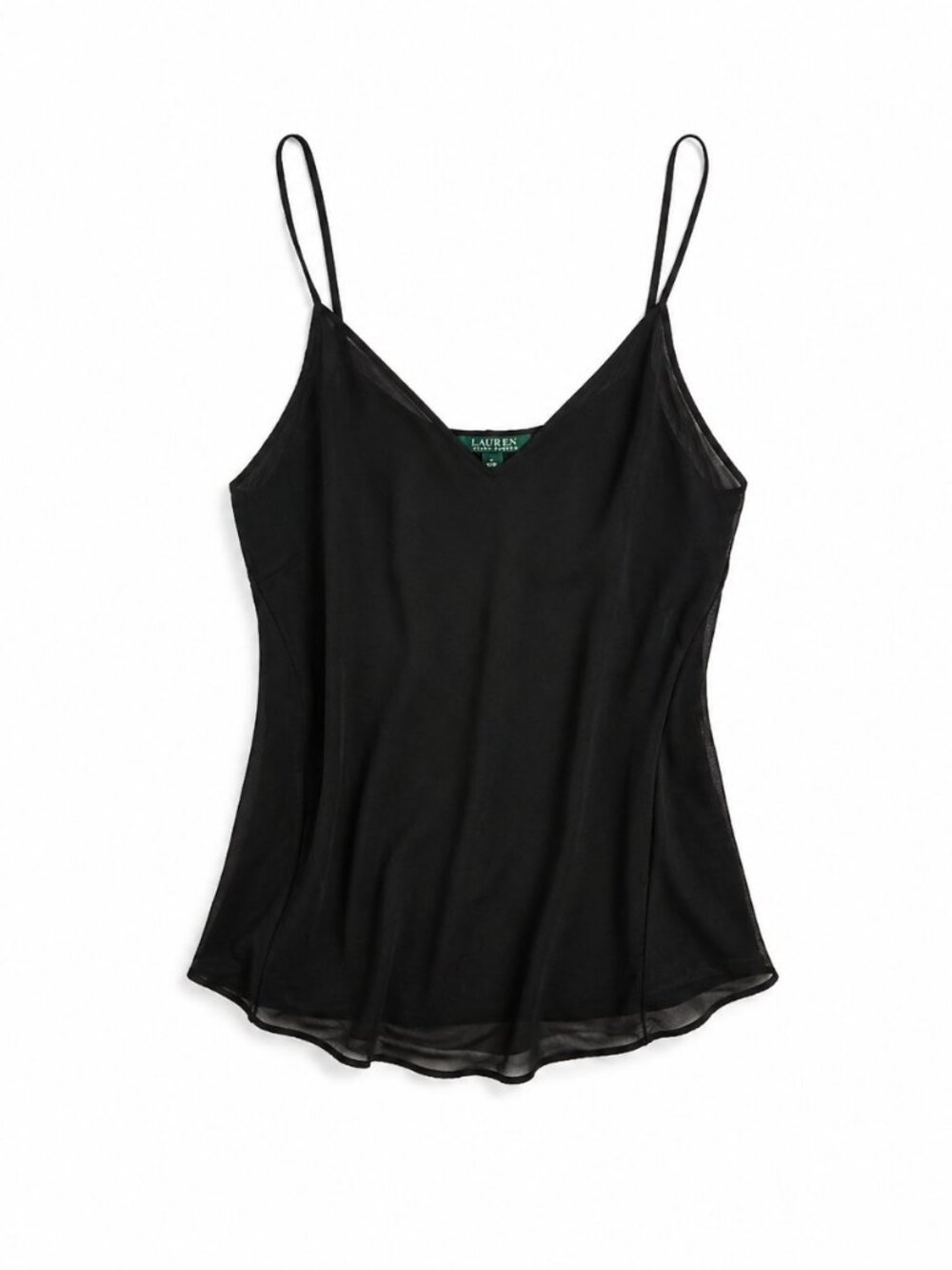 Ralph Lauren Black Sheer Camisole Tank Top, Size 1X